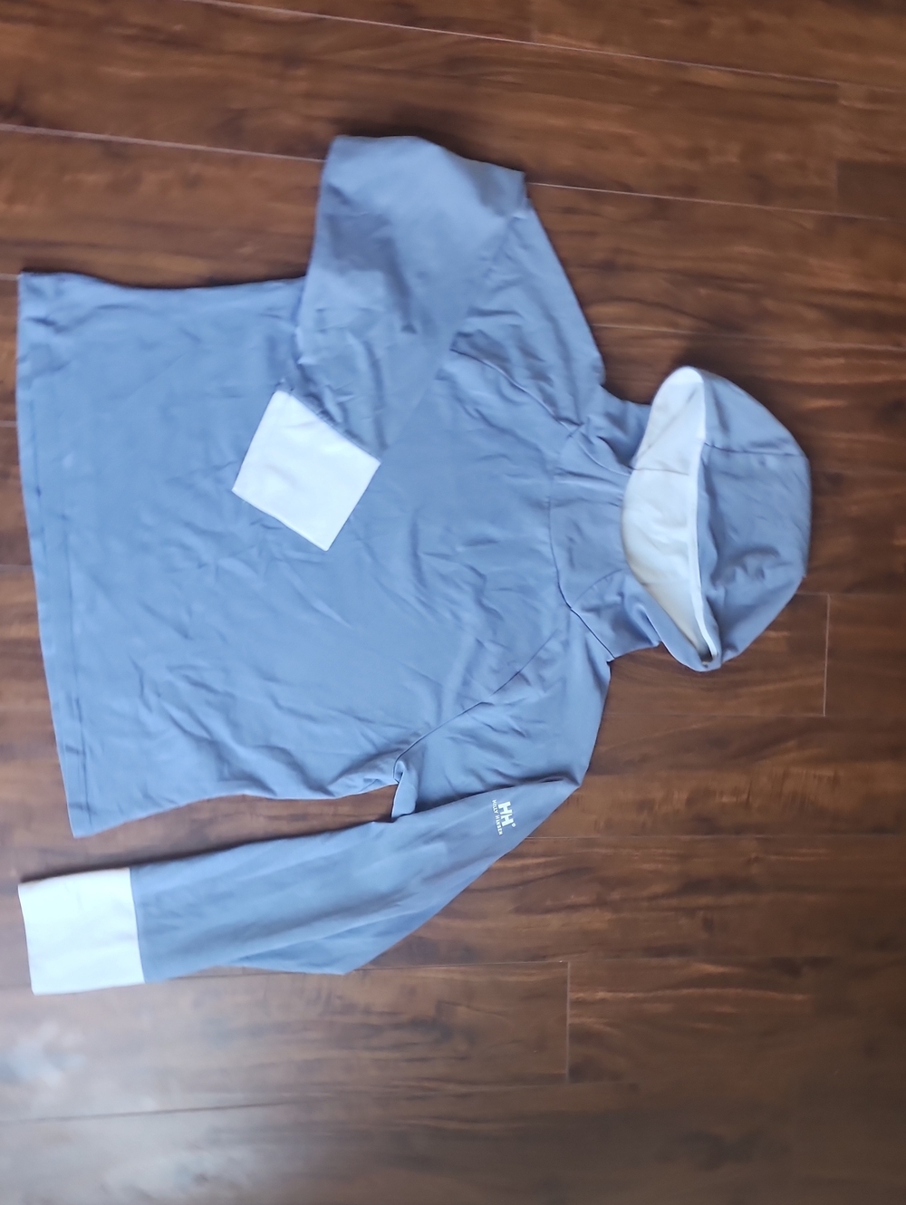 Helly Hansen Light Blue Hooded Long Sleeve Top with White Accents